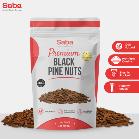 Premium Afghan Black Pine Nuts – 1 lb (454g) | Saba Premium Food & Beverage