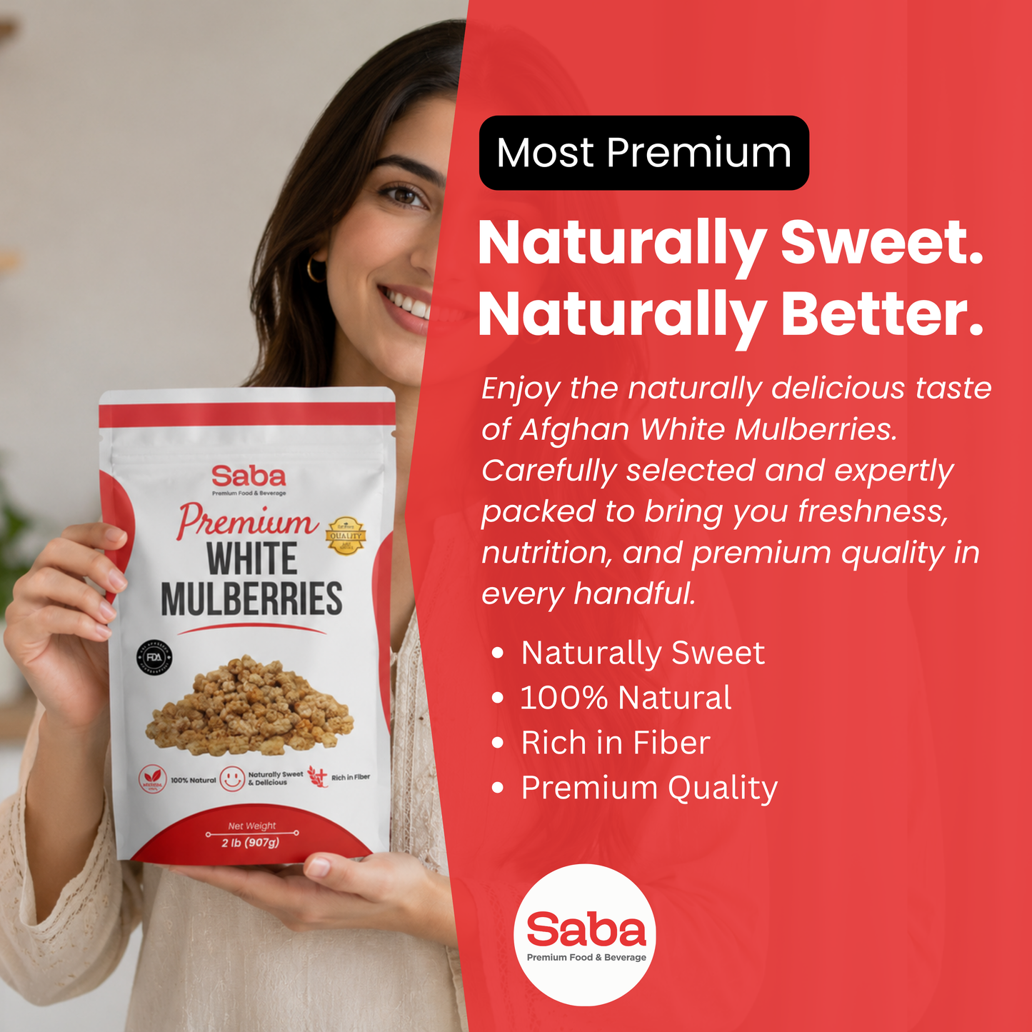 Premium WHITE MULBERRIES