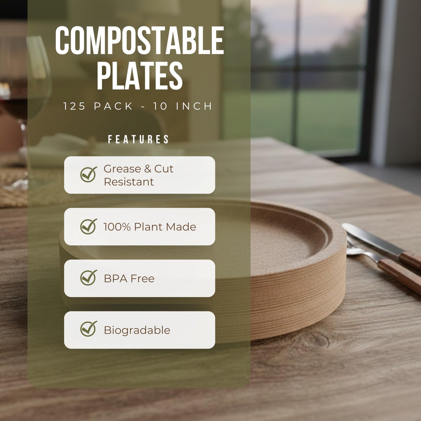 9 inch Compostable Plates